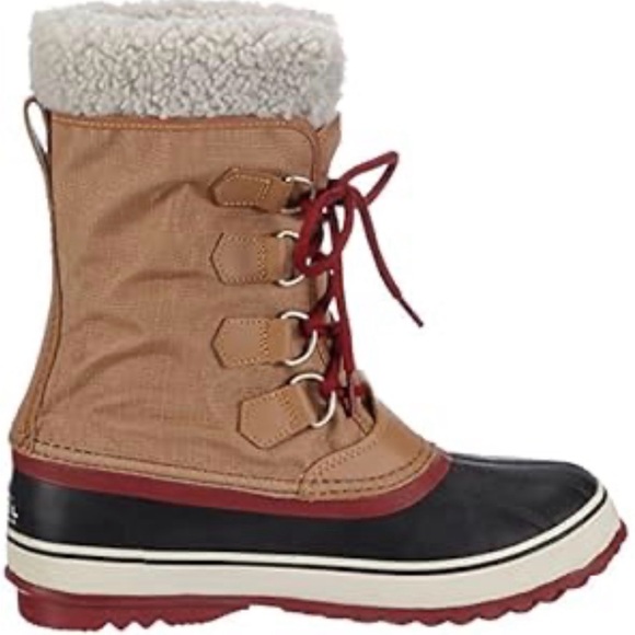 Sorel Shoes - NWT Sorel Brown and Black Waterproof Boots with Red Accents